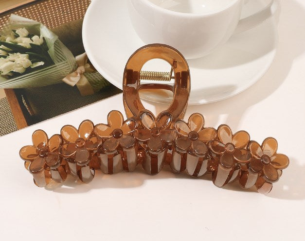 Mini Flower Connected Large Hair Claw Clip (5inches)