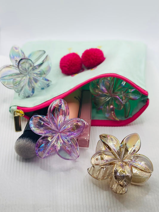 Transparent Flower Hair Claws