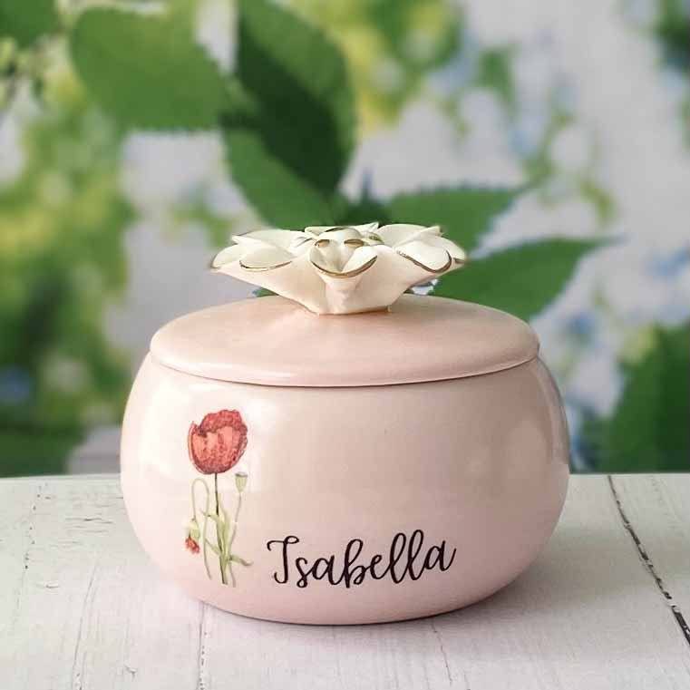 Custom Watercolor Name | Flower Jar Scented Candle: French Lavender Soy Candle