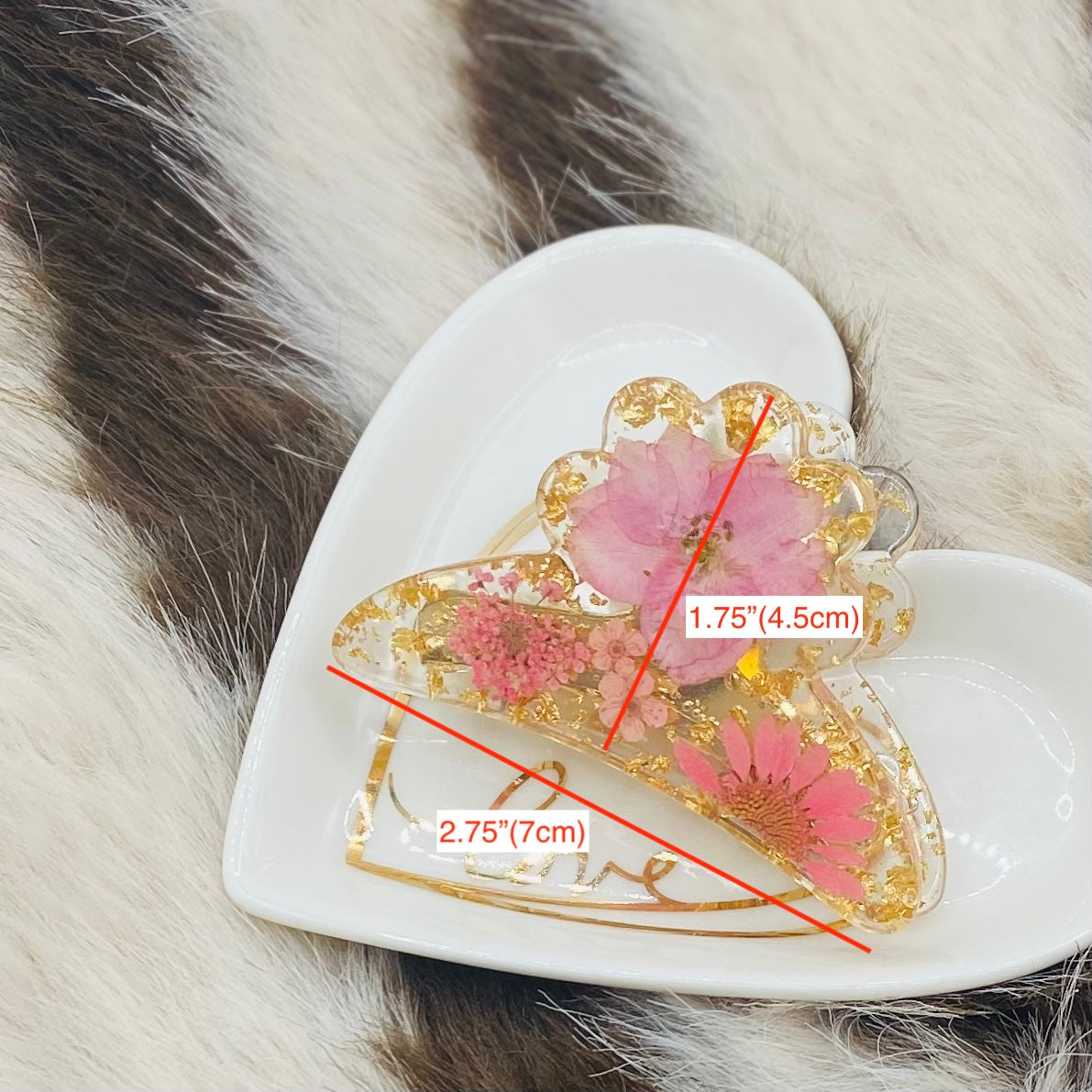 Real Dried Flower Hair Claw 2.74(7cm)
