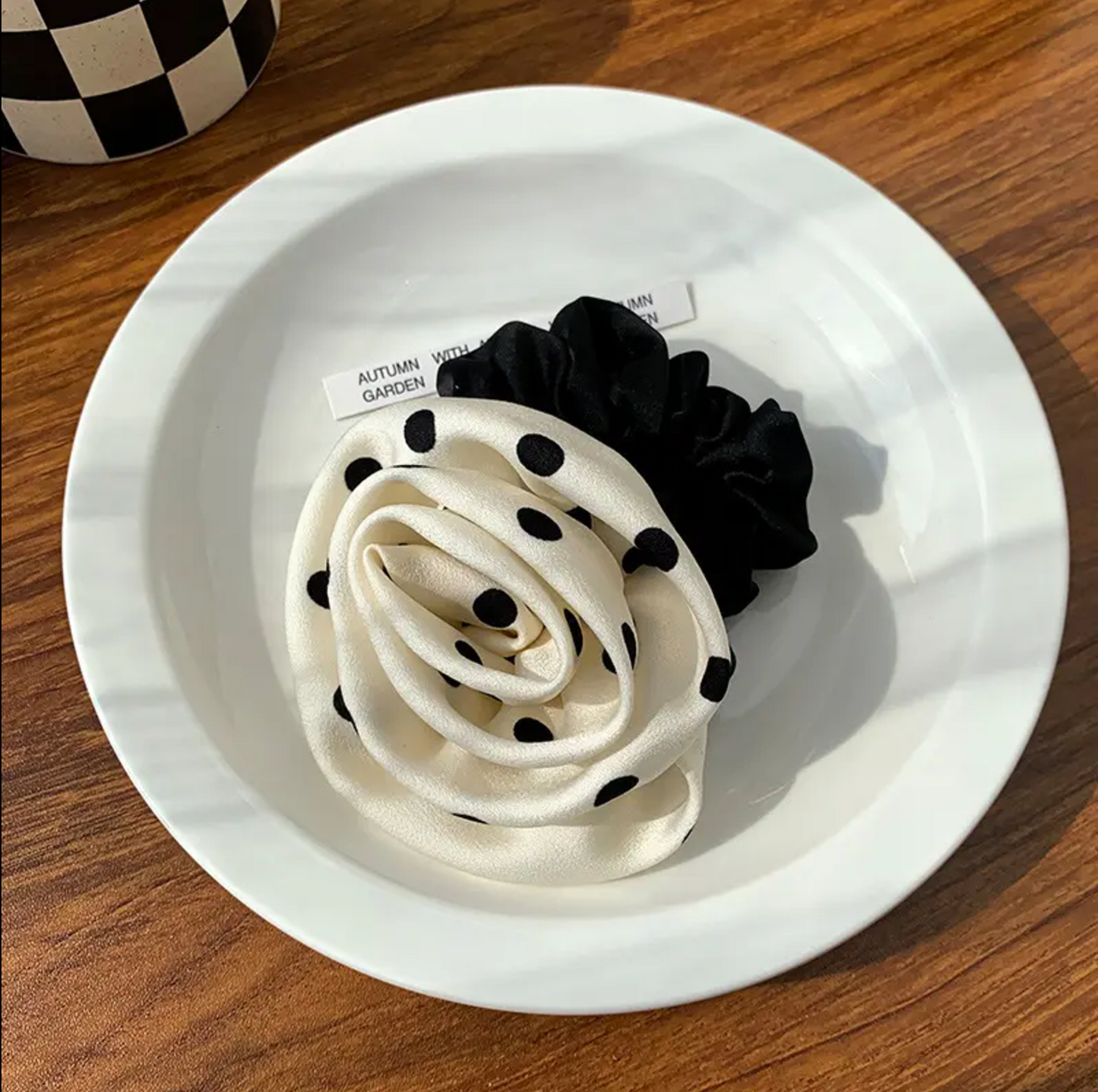 Sweetly Chic: Polka Dot & Rose Hair Scrunchies