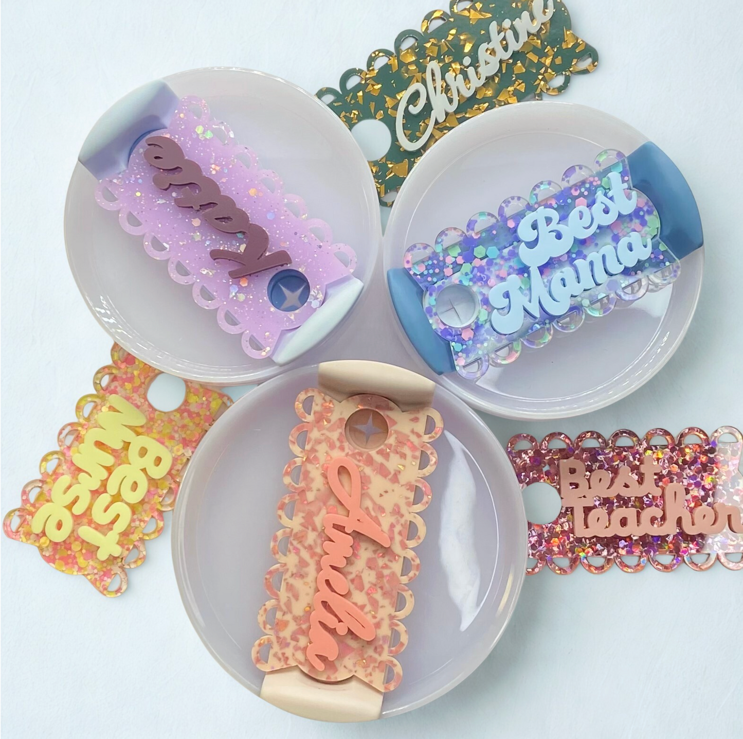 Scalloped Stanley Name Plate | Stanley Topper 30oz H2.0 Accessory