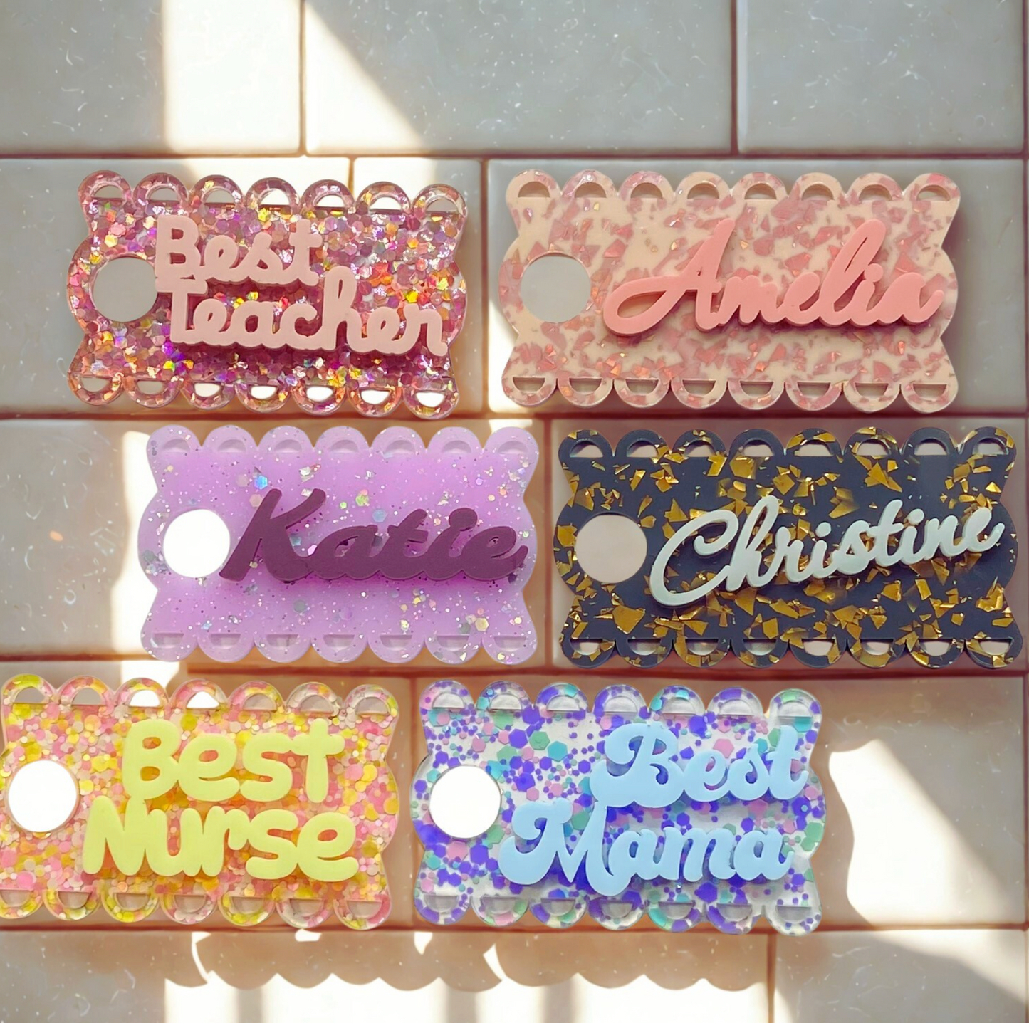 Scalloped Stanley Name Plate | Stanley Topper 30oz H2.0 Accessory