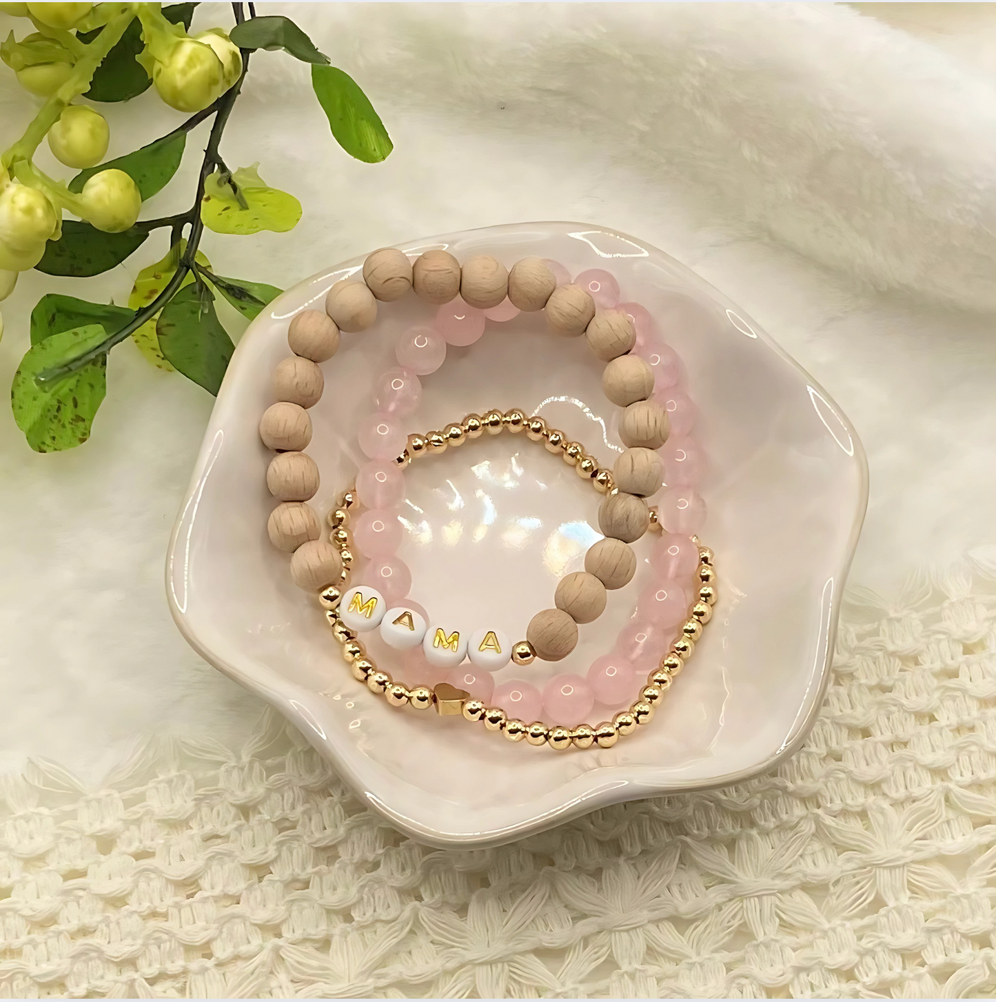 Mama Logo Beaded Bracelet
